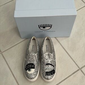 NEW Chiara Ferragni Wink Glitter Sneakers